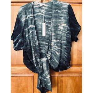 YFB Young Fabulous & Broke Tie Dye Blue Shades Wrap Top Shirt $165 size READ PLZ